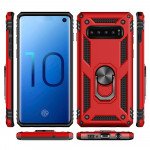 Wholesale Galaxy S10+ (Plus) Tech Armor Ring Grip Case with Metal Plate (Rose Gold)